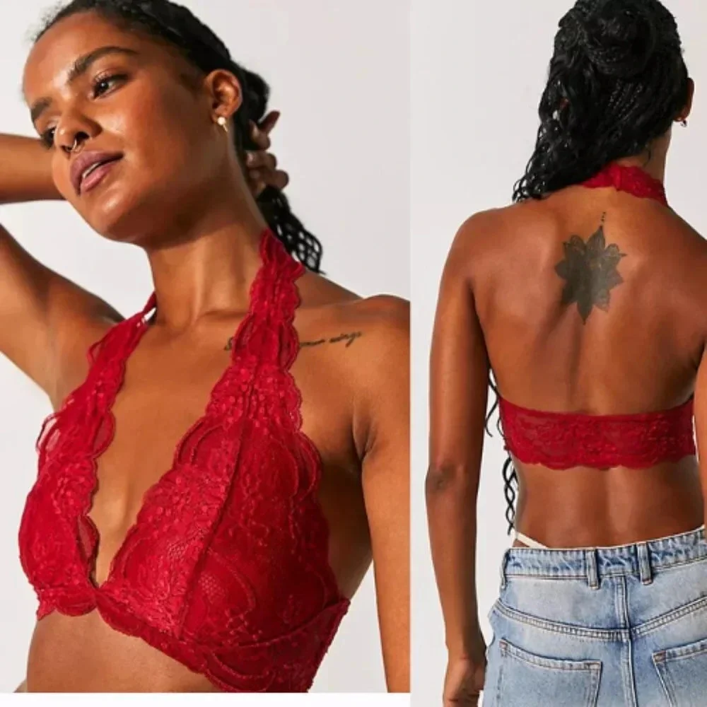 Intimately Free People Last Dance Lace Halter Bralette 28384